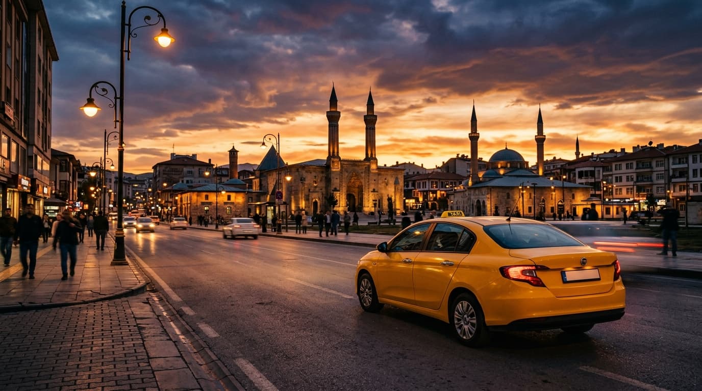 Sivas şehrinde sarı taksi